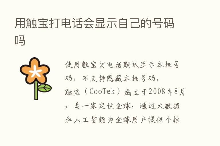 用触宝打电话会显示自己的号码吗