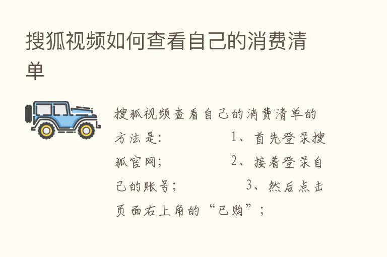 搜狐视频如何查看自己的消费清单