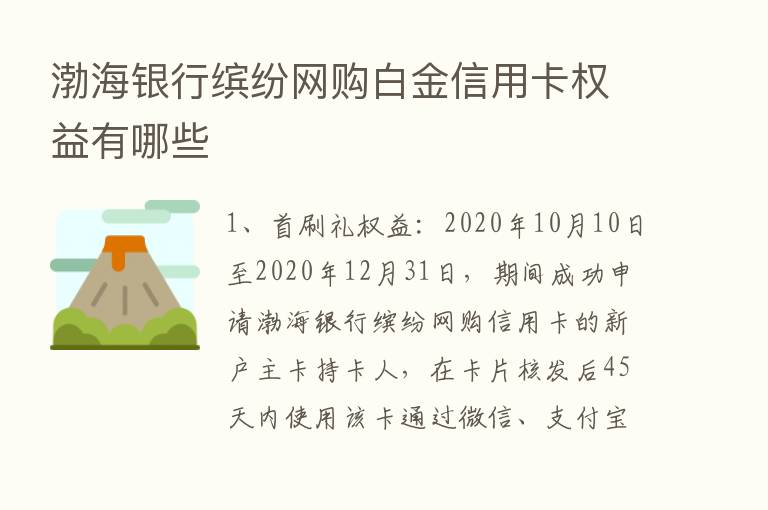 渤海银行缤纷网购白金信用卡权益有哪些