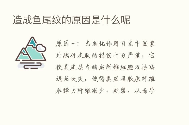 造成鱼尾纹的原因是什么呢