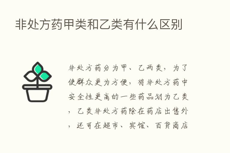 非处方药甲类和乙类有什么区别