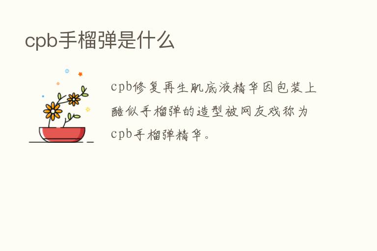 cpb手榴弹是什么