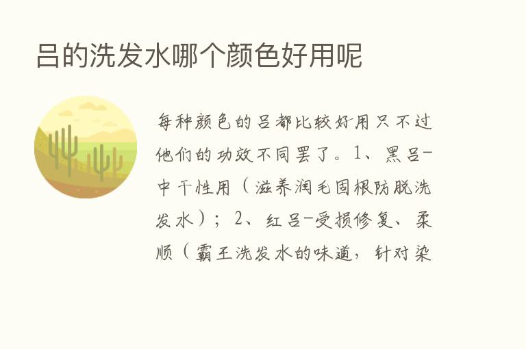 吕的洗发水哪个颜色好用呢