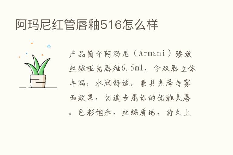 阿玛尼红管唇釉516怎么样