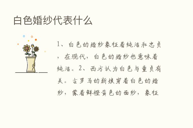 白色婚纱代表什么