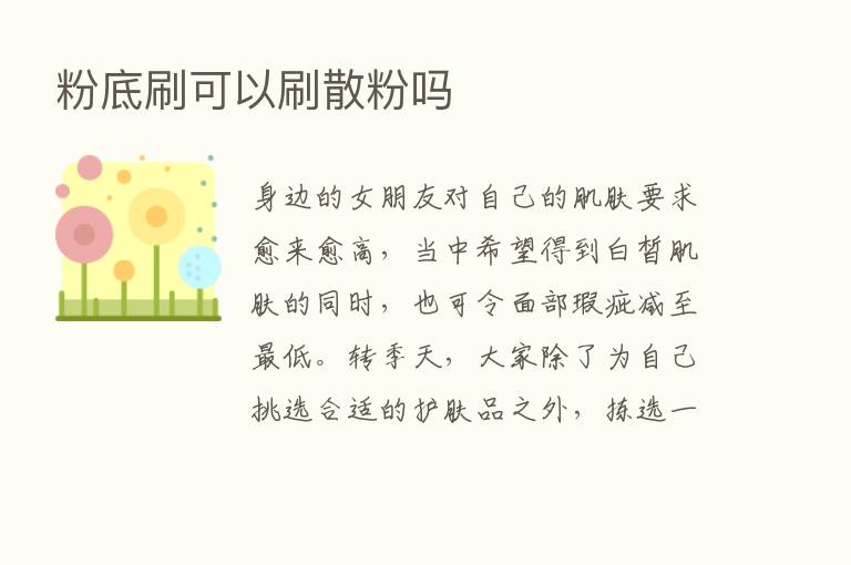 粉底刷可以刷散粉吗