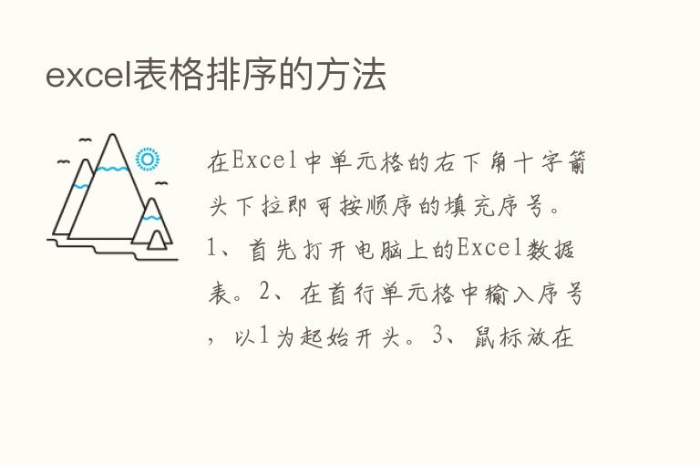 excel表格排序的方法