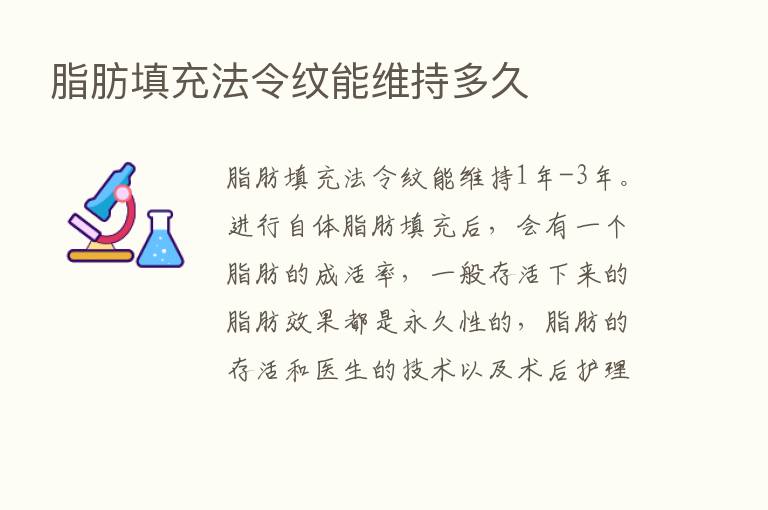 脂肪填充法令纹能维持多久