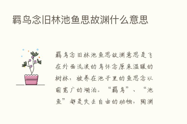 羁鸟念旧林池鱼思故渊什么意思