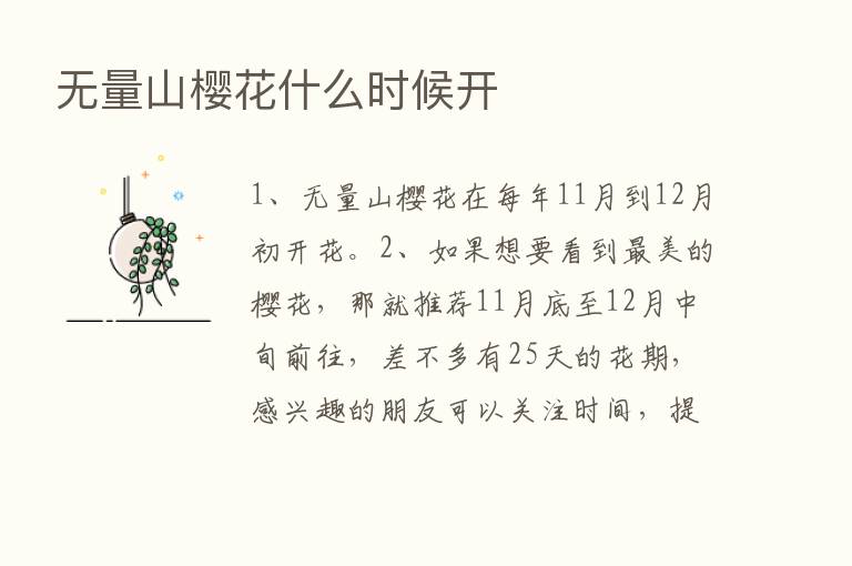 无量山樱花什么时候开