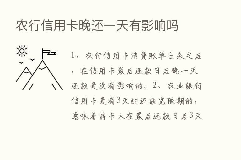 农行信用卡晚还一天有影响吗