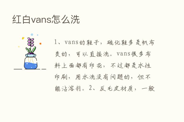 红白vans怎么洗