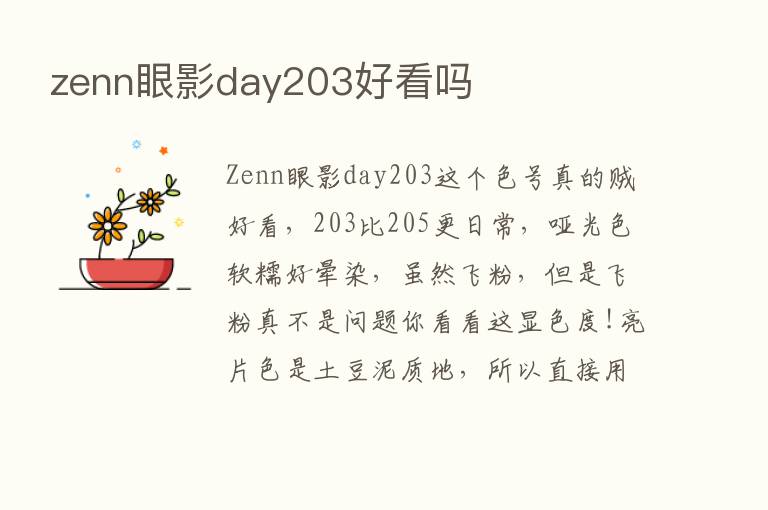 zenn眼影day203好看吗