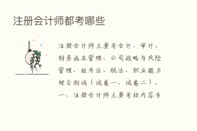 注册会计师都考哪些