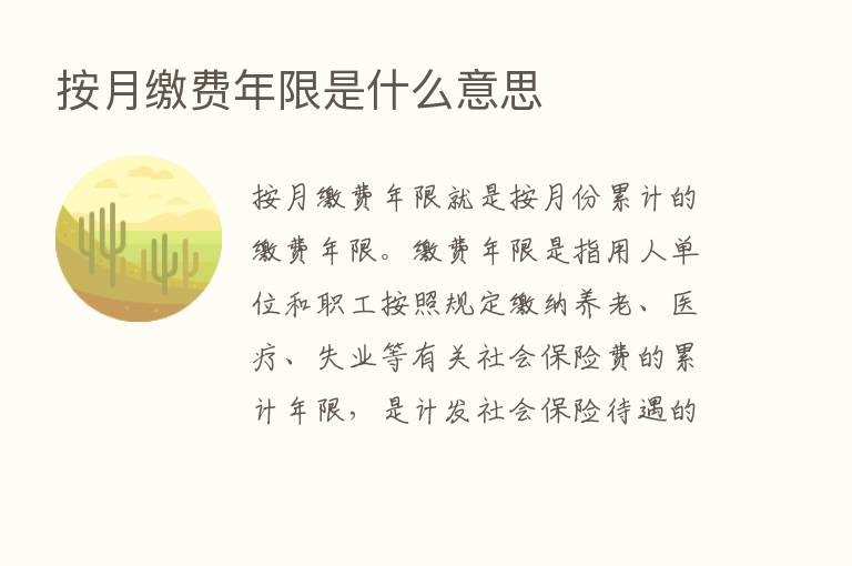 按月缴费年限是什么意思