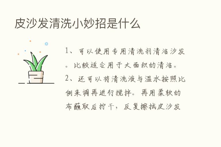 皮沙发清洗小妙招是什么