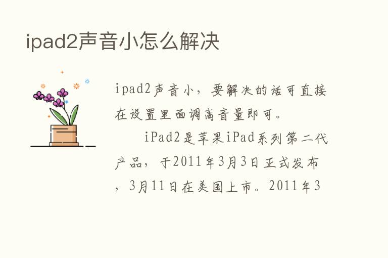 ipad2声音小怎么解决