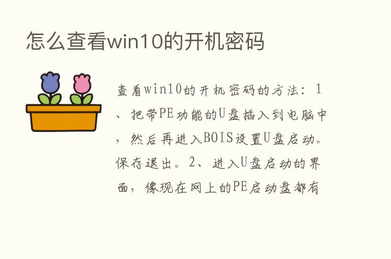 怎么查看win10的开机密码