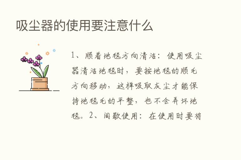 吸尘器的使用要注意什么