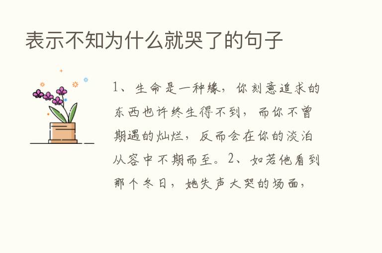 表示不知为什么就哭了的句子