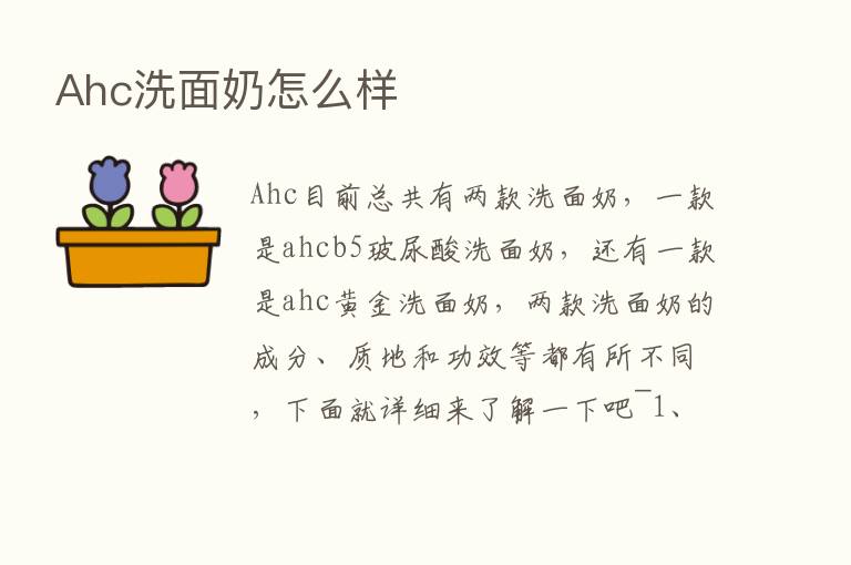 Ahc洗面奶怎么样