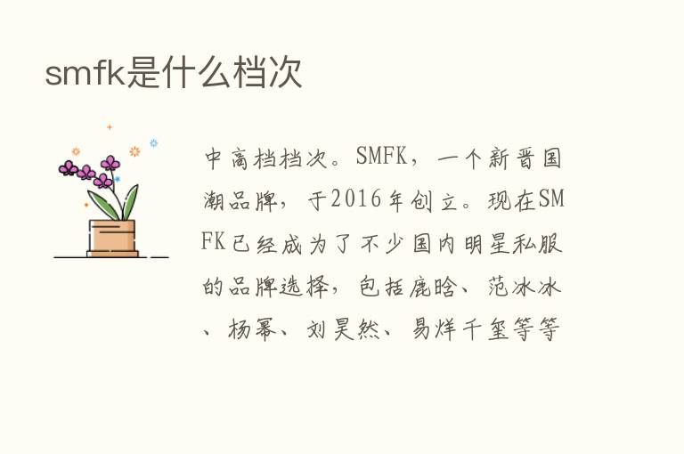 smfk是什么档次