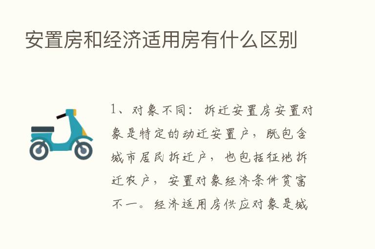 安置房和经济适用房有什么区别