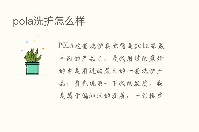 pola洗护怎么样