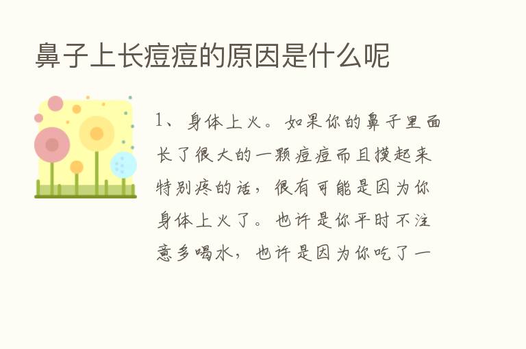 鼻子上长痘痘的原因是什么呢