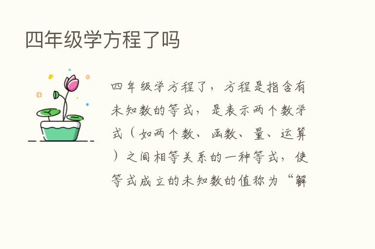 四年级学方程了吗