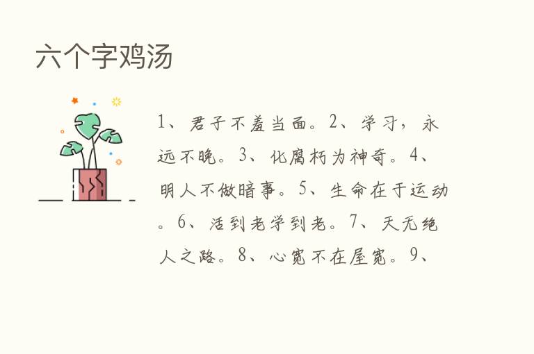 六个字鸡汤