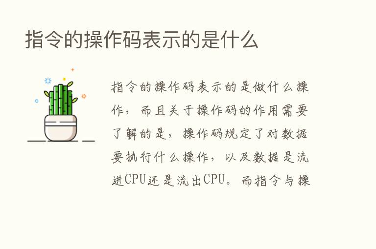 指令的操作码表示的是什么