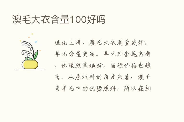 澳毛大衣含量100好吗