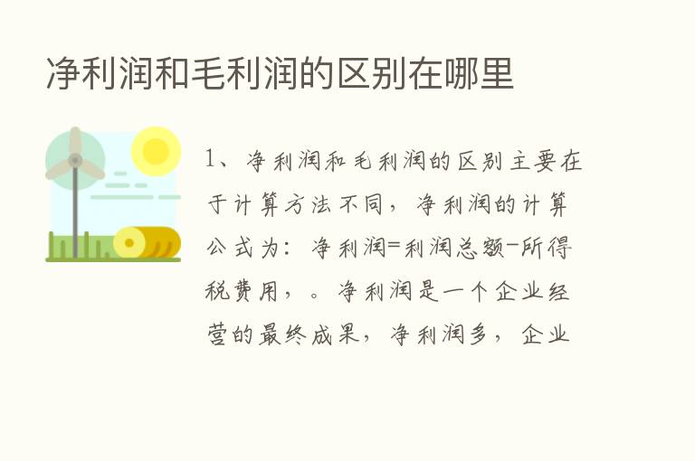 净利润和毛利润的区别在哪里