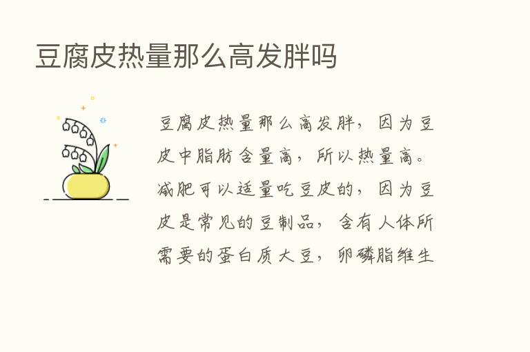 豆腐皮热量那么高发胖吗