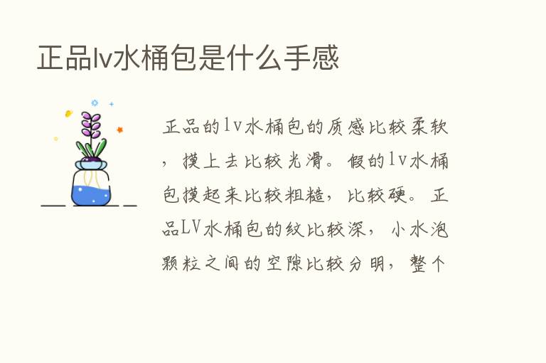 正品lv水桶包是什么手感