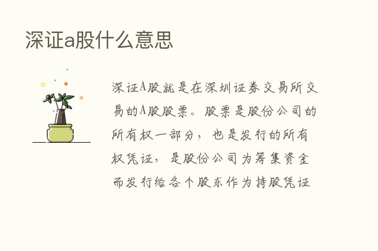 深证a股什么意思