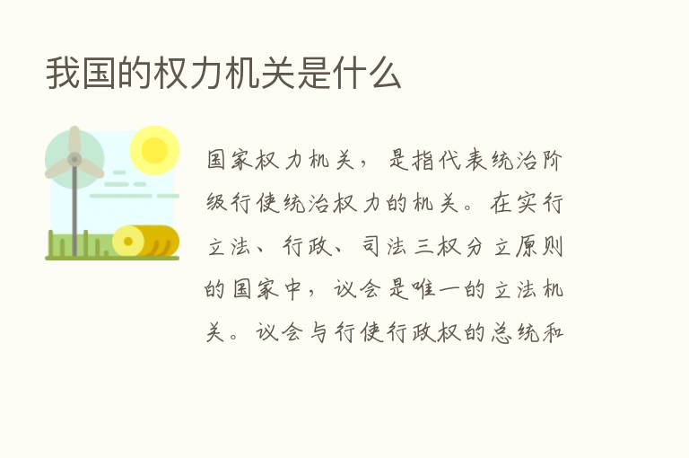 我国的权力机关是什么