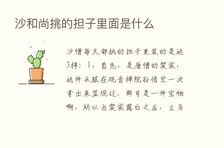 沙和尚挑的担子里面是什么