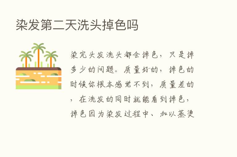 染发   二天洗头掉色吗