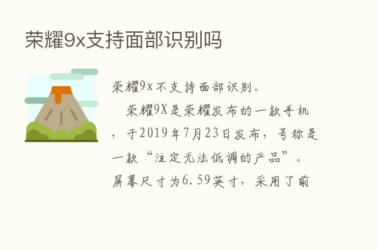       9x支持面部识别吗