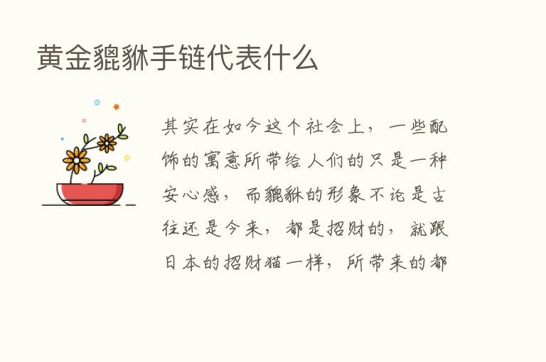 黄金貔貅手链代表什么