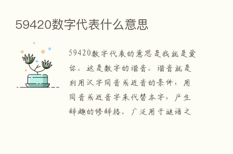 59420数字代表什么意思