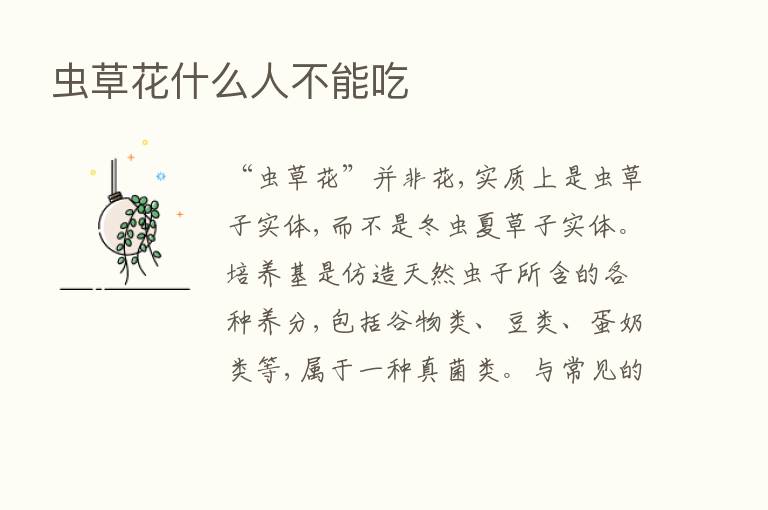 虫草花什么人不能吃