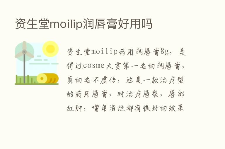 资生堂moilip润唇膏好用吗