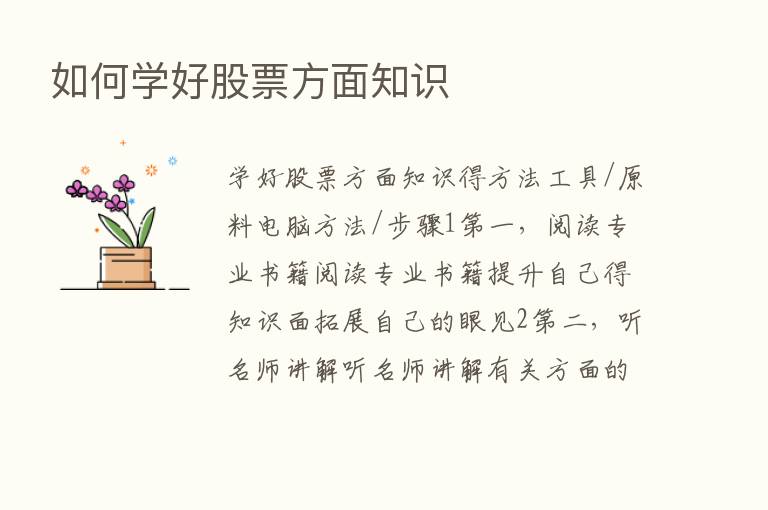 如何学好股票方面知识