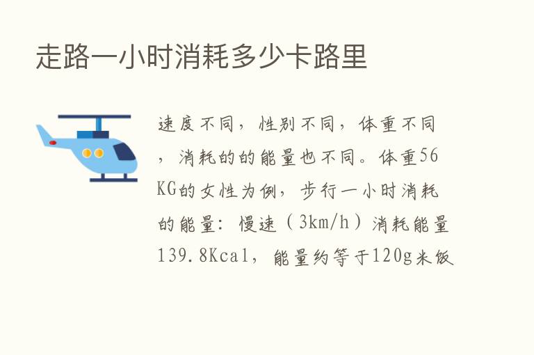 走路一小时消耗多少卡路里