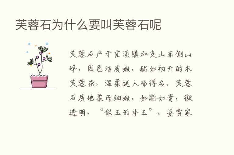 芙蓉石为什么要叫芙蓉石呢