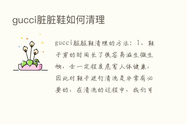 gucci脏脏鞋如何清理