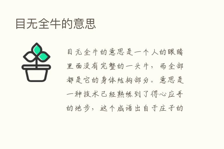 目无全牛的意思